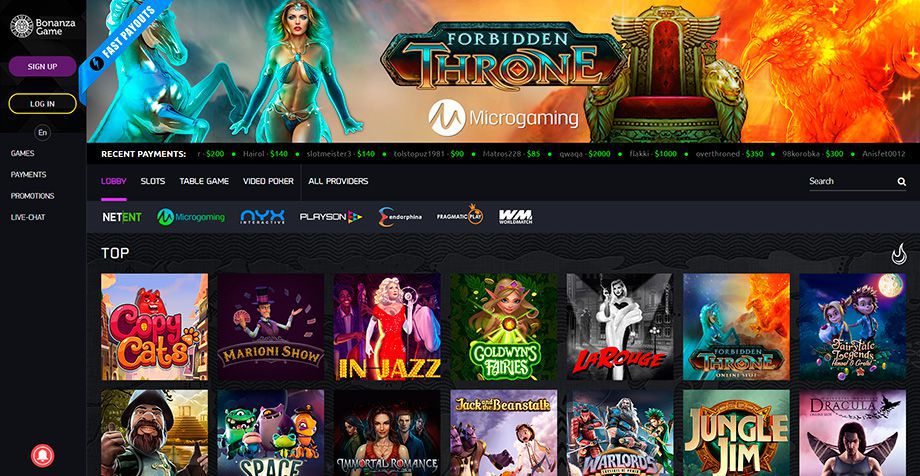 BonanzaGame Casino - Przygodowe gra z wyjątkowymi bonusami